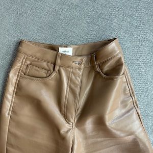 Aritzia Wilfred Vegan Brown Leather Pants